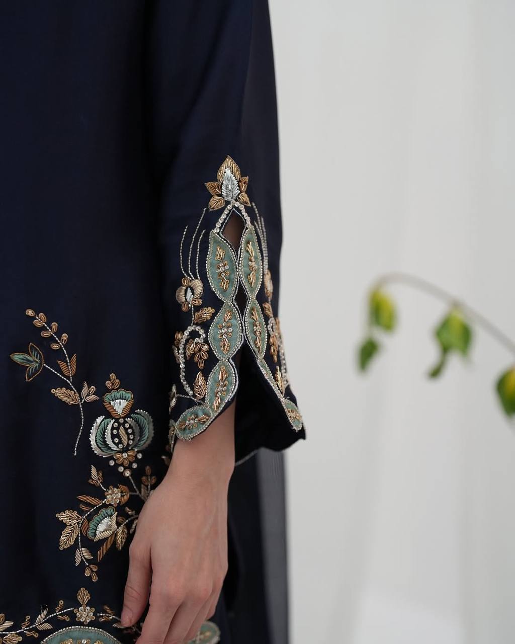 Modern Noir Sapphire Trimmed Couture